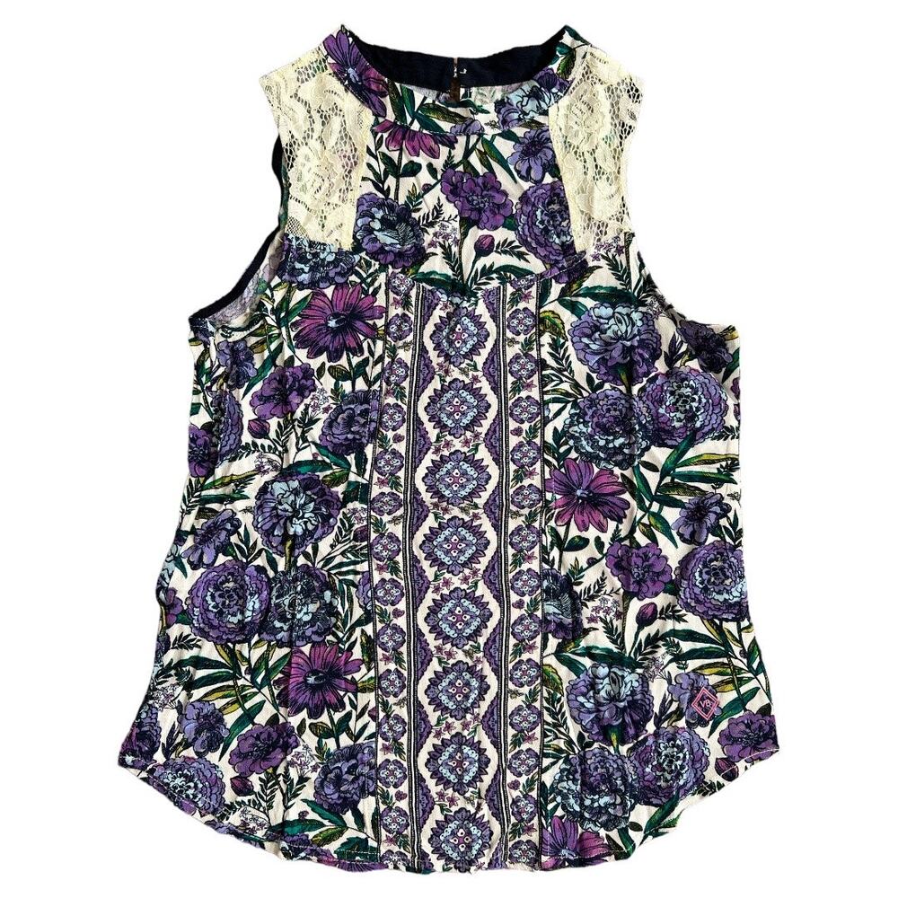 Vera Bradley Lavender Meadow Aster Lace Sleeveless Top, S